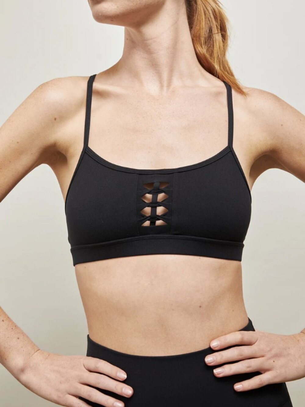 CARBON38 Crochet Melt Bra Black
